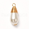 Glass Pearl Pendants PALLOY-JF00898-1