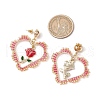 Iron Flower Dangle Stud Earrings EJEW-MZ00404-03-3