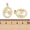 Brass & ABS Imitation Pearl Pendants KK-S526-19G-A-3