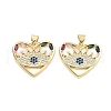 Brass Pave Cubic Zirconia Pendants KK-U009-04A-G-1