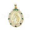 Brass Micro Pave Cubic Zirconia Pendants KK-Q068-40D-G-1