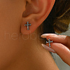 Stylish Stainless Steel Cross Stud Earrings GO4645-1