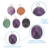 50Pcs 5 Styles Nuggets Natural Red Aventurine & Green Aventurine & Amethyst & Obsidian & Lapis Lazuli Charms PALLOY-HY00026-5