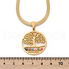 Tree of Life & Evil Eye 304 Stainless Steel Herringbone Chains Pendant Necklaces NJEW-K253-34G-5