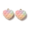 Rainbow Color Opaque Resin Pendants RESI-F035-01-4