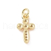 Brass Micro Pave Cubic Zirconia Charms KK-C012-41G-2