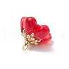 Glass Flowers Pendants PALLOY-MZ00629-5
