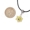 Evil Eye Handmade Lampwork & Glass Sead Beaded Pendant Necklaces NJEW-MZ00092-08-3
