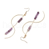Column Natural Amethyst Dangle Earrings EJEW-JE06335-04-4