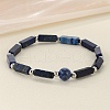 Natural Lapis Lazuli Beaded Stretch Bracelets for Men Women WGE4A78-02-1