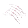 5Pcs 5 Styles Natural Rose Quartz Braided Bead Bracelets BJEW-JB11681-03-5