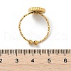 Oval 304 Stainless Steel White Shell Cuff Rings for Women RJEW-G346-07G-02-5