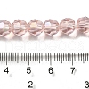Electroplate Transparent Glass Beads Strands EGLA-A035-T8mm-L20-4