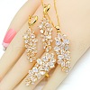 Leaf Brass Cubic Zirconia Pendant Necklace & Hoop Earring & Rings Sets FS-WG53533-09-1