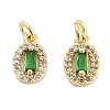 Brass Micro Pave Cubic Zirconia Charms KK-C051-04G-03-1
