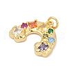 Brass Micro Pave Cubic Zirconia Pendants KK-U058-40G-2