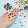 72Pcs 12 Colors Glass Pendant PALLOY-PH01672-3