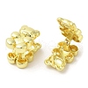Rack Plating Brass Bear Hoop Earrings for Women EJEW-K249-04G-2