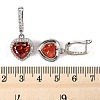 925 Sterling Silver Pave Cubic Zirconia Heart Hoop Earrings EJEW-C150-01B-01-5