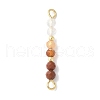 Faceted Round Natural Mixed Gemstone Beaded Connector Charms PALLOY-JF03530-2