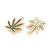 Brass Micro Pave Cubic Zirconia Pendants KK-N262-109C-G-2
