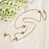 304 Stainless Steel Star Pendant Y Necklaces for Women NJEW-Q026-01G-1