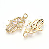Brass Micro Pave Cubic Zirconia Pendants KK-T070-73-2