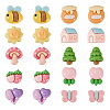  60Pcs 10 Styles Forest Theme Opaque Resin Cabochons CRES-TA0001-23-1