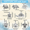 SUNNYCLUE 60Pcs 6 Style Tibetan Style Alloy Pendants FIND-SC0007-29-2