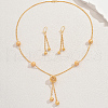 Iron & Brass Hollow Round Tassel Necklaces & Earrings Sets for Women TK6630-5