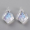 Embossed Glass Rhinestone Pendants GLAA-J101-01A-001SI-2