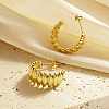 304 Stainless Steel Oval Beaded Ring Stud Earrings SP8532-1-1