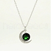 Alloy Pave Glass Moon Constellation Pendant Necklaces for Women FS-WG3B9B3-01-2