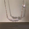 Leaf Brass Micro Pave Clear Cubic Zirconia Pendant Necklaces for Women FS-WGF074F-01-1