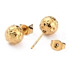 Ion Plating(IP) Textured Round Bead 304 Stainless Steel Stud Earring Findings EJEW-O104-01G-3
