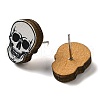 Wood Stud Earrings EJEW-Z054-02N-2