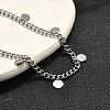 304 Stainless Steel Flat Round Charm Bracelets BJEW-R021-04P-3