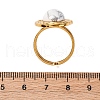 Oval Natural Howlite Finger Rings RJEW-M063-01G-10-3
