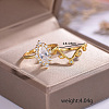 Brass Micro Pave Cubic Zirconia Stackable Rings for Women UG6552-2-3