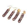 Chunky Acrylic Curb Chain Long Drop Earrings EJEW-JE04772-04-1