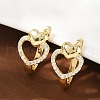 Brass Micro Pave Clear Cubic Zirconia Clip-on Earrings EJEW-F895-22B-G-1