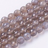 Natural Grey Agate Beads Strands G-G580-8mm-08-1