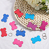 SOFPLATE 40Pcs 5 Colors Pet Aluminium Pendants FIND-SP0002-44-4