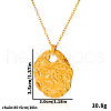 Stainless Steel Textured Oval Pendant Necklaces for Women WH5645-2-3