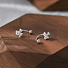 S999 Fine Silver Stud Earrings EJEW-A127-03S-2
