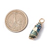 5Pcs 5 Styles Electroplated Natural Quartz Crystal Copper Wire Wrapped Pendants PALLOY-JF03431-2
