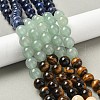 Chakra Natural Red Jasper & Yellow Jade & Green Aventurine & Tiger Eye & Sodalite & Amethyst Beads Strands G-NH0002-E02-10mm-2