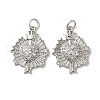 Rack Plating Brass Micro Pave Cubic Zirconia Pendant KK-WH0084-06P-1
