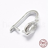 Anti-Tarnish Rhodium Plated 925 Sterling Silver Micro Pave Cubic Zirconia Pendant Bails STER-E053-02P-3