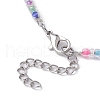 Acrylic Heart & Seed Beaded Necklace & Stretch Bracelet SJEW-JS01280-3